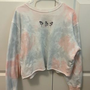 Hollister Tie-Dye Cropped Boyfriend Crewneck